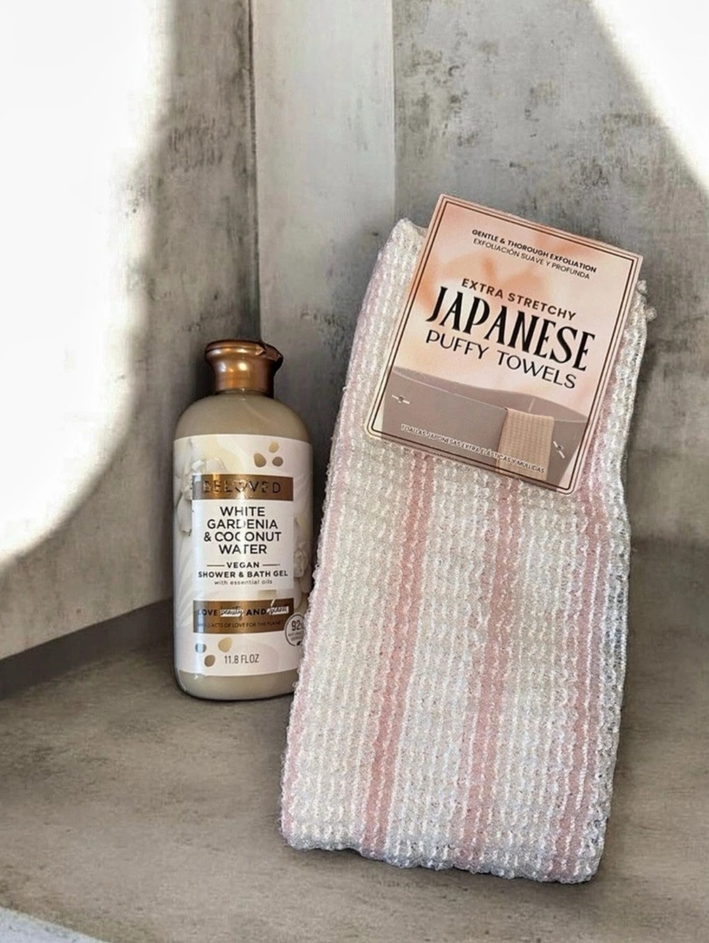 Beloved Body Wash & Japanese Puffy Towels Bundle